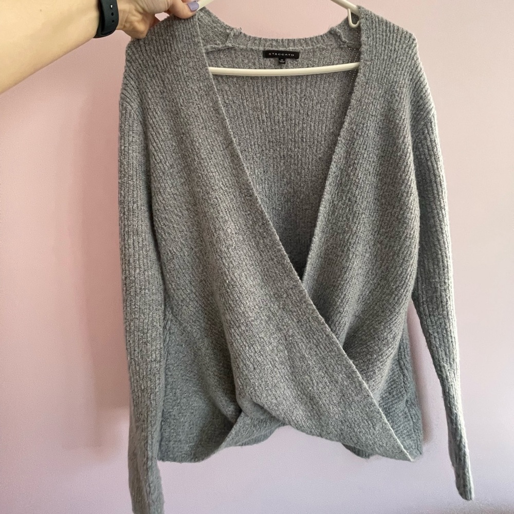 Super cute and comfy blueish gray sweater, only worn a few times